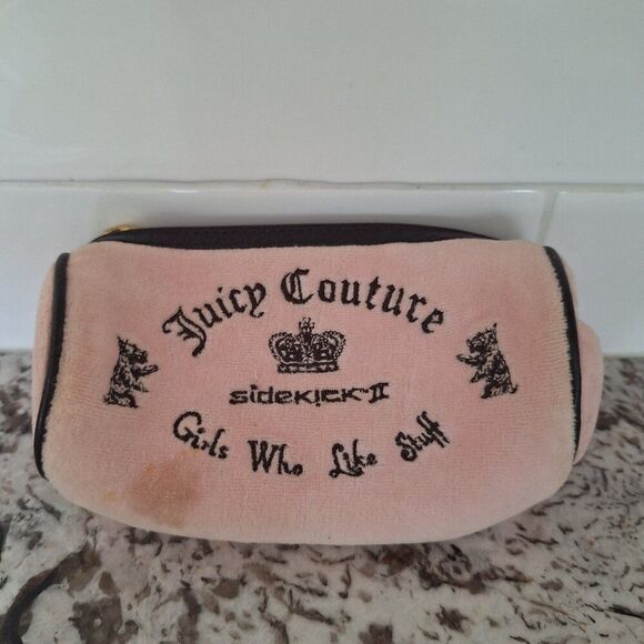 Y2K Juicy Coulture sidekick barrel Bag pink velour‎ vintage mini purse - Picture 1 of 13